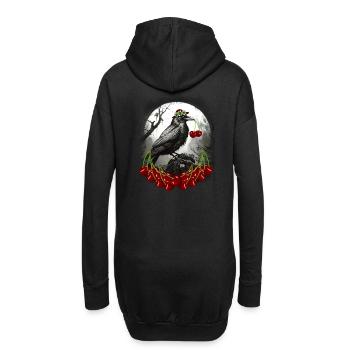 L’été : cerises, cerises, corbeaux, corbeaux, corbeaux - Sweat-shirt à capuche long Femme - noir - Dos