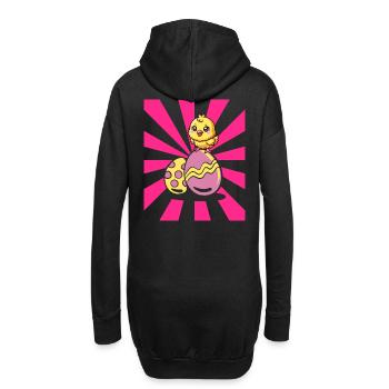 Oeufs de Pâques Rétro Oeufs Chick Kids Enfant - Sweat-shirt à capuche long Femme - noir - Dos