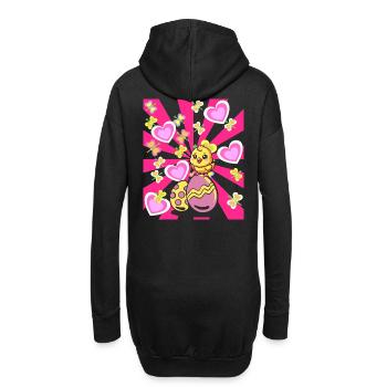 Rétro Pâques poussin enfants enfant bébé oeuf de poule - Sweat-shirt à capuche long Femme - noir - Dos