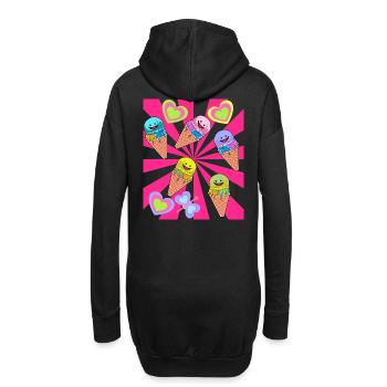 Glace Glace Rétro Années 80 Années 90 Été - Sweat-shirt à capuche long Femme - noir - Dos