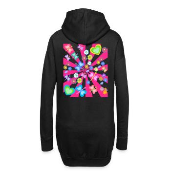 Printemps Eté Enfants Enfant Rétro Vintage Années 80 - Sweat-shirt à capuche long Femme - noir - Dos