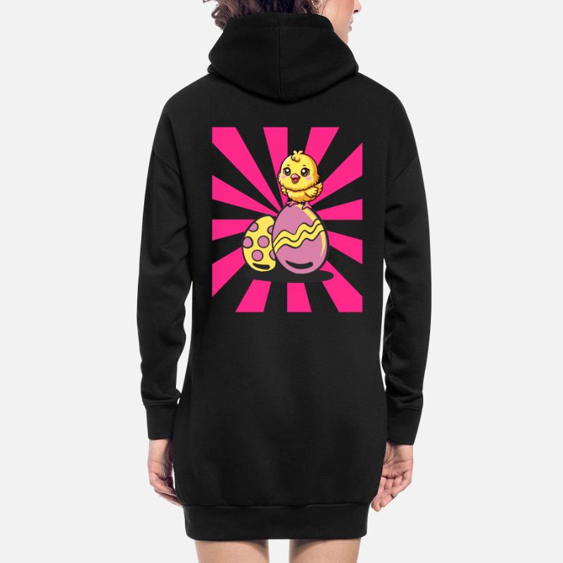 Retro Easter Chicks Easter Eggs Chicken Chickens Kids Hoodie Dress
