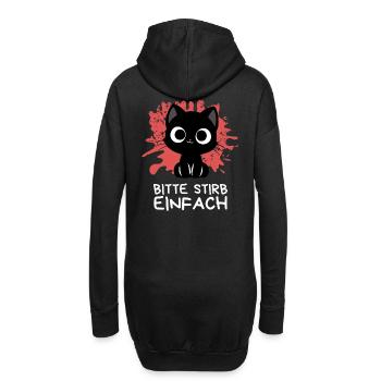 Süßt Aber trotzdem schwarz wie die Nacht Katze - Hoodie-Kleid - Schwarz - Hinten