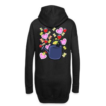Jardinier arrosoir Rétro Fraises Fruit Fruit - Sweat-shirt à capuche long Femme - noir - Dos