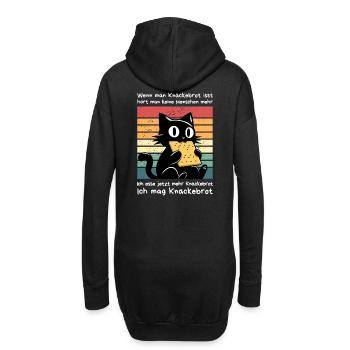 Menschen überhören - Schwarze Katze Sarkasmus - Hoodie-Kleid - Schwarz - Hinten