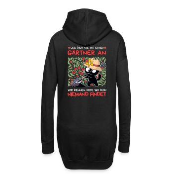 Leg dich nie mit einem Gärtner an – Katze - Hoodie-Kleid - Schwarz - Hinten