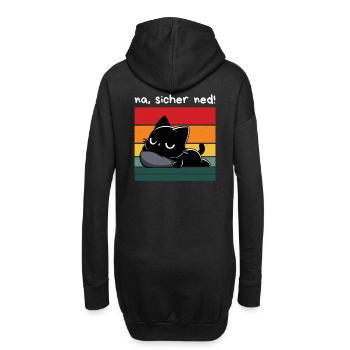 Na, sicher ned! – Grantige Katze mit Sarkasmus - Hoodie-Kleid - Schwarz - Hinten