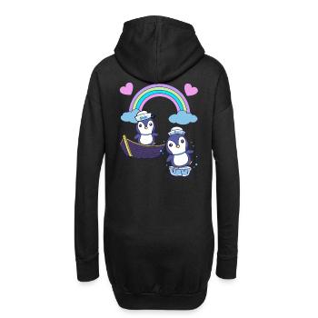 maritim Pinguin Pinguine Boot Moin Seemann - Hoodie-Kleid - Schwarz - Hinten