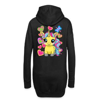 Licorne Licornes Enfants Enfant Rétro Cheval Années 80 - Sweat-shirt à capuche long Femme - noir - Dos