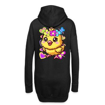 Poussin Pâques Enfants Enfant Bébé Poulet - Sweat-shirt à capuche long Femme - noir - Dos