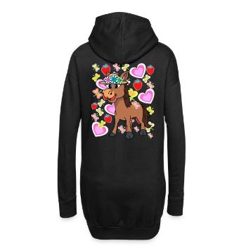 Rétro Âne Enfants Enfant Vintage - Sweat-shirt à capuche long Femme - noir - Dos