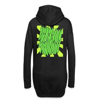 Grüne Bohnen Bohne Gemüse Retro Vintage - Hoodie-Kleid - Schwarz - Hinten