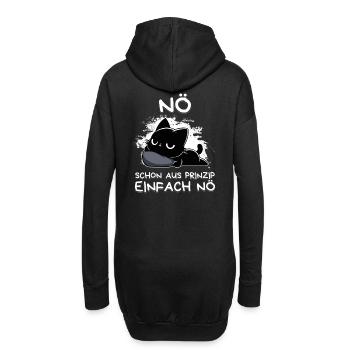 Nö – Schon aus Prinzip einfach nö - Hoodie-Kleid - Schwarz - Hinten