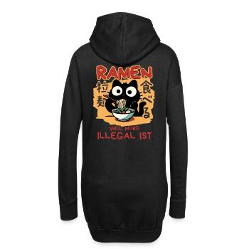 Ramen: Weil Mord illegal ist - Schwarze Katze - Hoodie-Kleid - Schwarz - Hinten