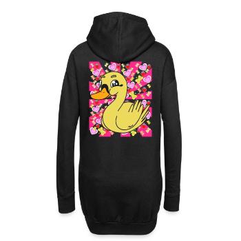 Ente Enten Kinder Kind Baby Retro - Hoodie-Kleid - Schwarz - Hinten