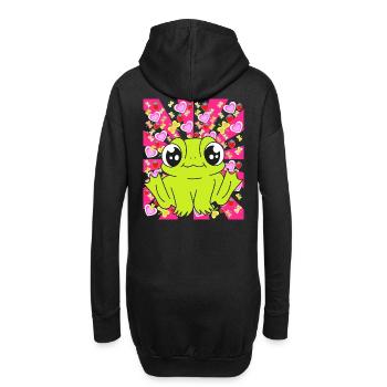 Grenouille Grenouilles Enfants Enfant Bébé Rétro des années 80 des années 90 - Sweat-shirt à capuche long Femme - noir - Dos