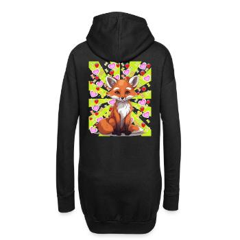 Renard Renards Enfants Été Été Rétro Coloré - Sweat-shirt à capuche long Femme - noir - Dos