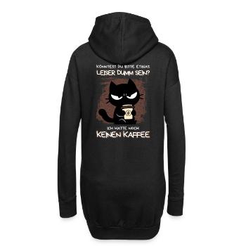 Kaffee. Jetzt. Sofort. – Grumpy Style mit Koffein - Hoodie-Kleid - Schwarz - Hinten