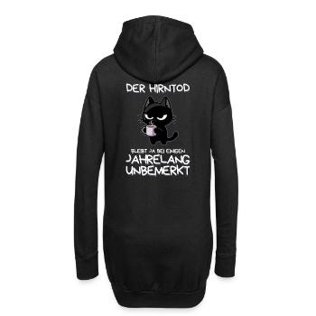 Der Hirntod bleibt bei manchen unbemerkt - Hoodie-Kleid - Schwarz - Hinten