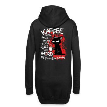 Kaffee kann Mord verhindern – Sarkastische Katze - Hoodie-Kleid - Schwarz - Hinten