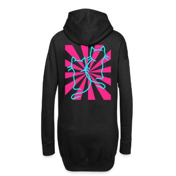 Retro Katzen Vintage - Hoodie-Kleid - Schwarz - Hinten