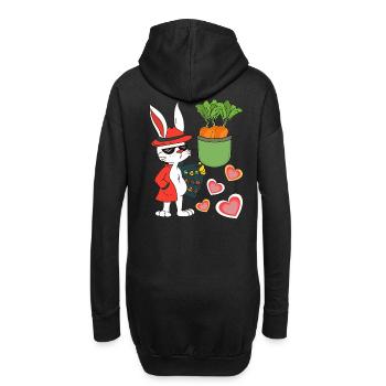 Osterhase Osterei Ostereier Hase Retro 80er 90er - Hoodie-Kleid - Schwarz - Hinten