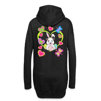 Ostern Osterhase Retro Hasen Kaninchen 80er Kind - Hoodie-Kleid - Schwarz - Hinten
