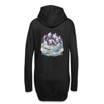 Mammifère marin Baleine Poisson Mer - Sweat-shirt à capuche long Femme - noir - Dos