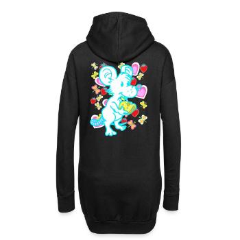 Retro Maus Ratte Mäuse Ratten Kinder Kind - Hoodie-Kleid - Schwarz - Hinten