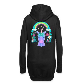Einhorn Einhörner Regenbogen Fabeltiere Kind - Hoodie-Kleid - Schwarz - Hinten