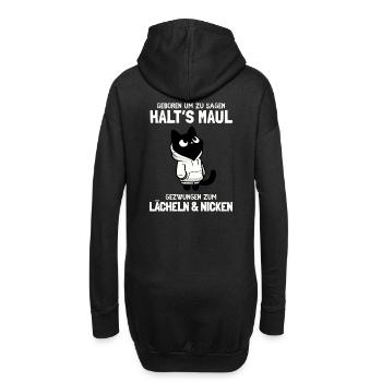 Geboren zu sagen Halt's Maul - Katze mit Hoodie - Hoodie-Kleid - Schwarz - Hinten