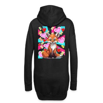 Rétro été renard habitant de la forêt fraises des années 80 - Sweat-shirt à capuche long Femme - noir - Dos