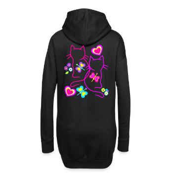 Chats, Chaton, Chat, Enfants, Filles, Bébé - Sweat-shirt à capuche long Femme - noir - Dos