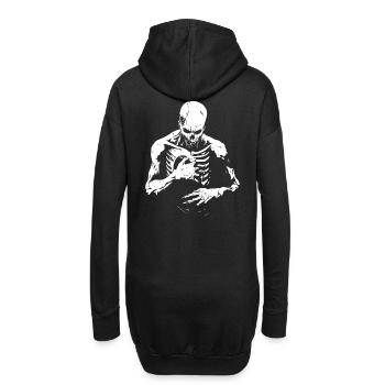 Un zombie en décomposition atteint sa poitrine - Sweat-shirt à capuche long Femme - noir - Dos