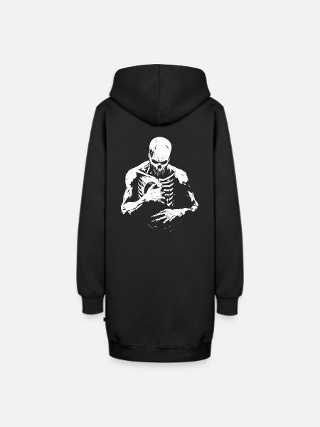 Zerfallender Zombie greift in Brustkorb - Hoodie-Kleid - Schwarz