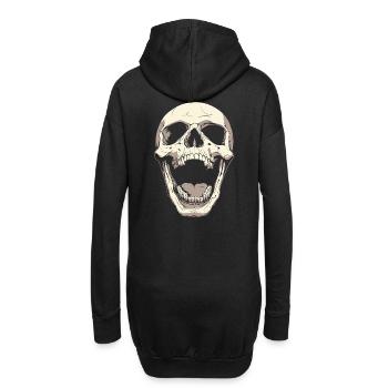 Crâne hurlant avec la langue – Art sombre - Sweat-shirt à capuche long Femme - noir - Dos