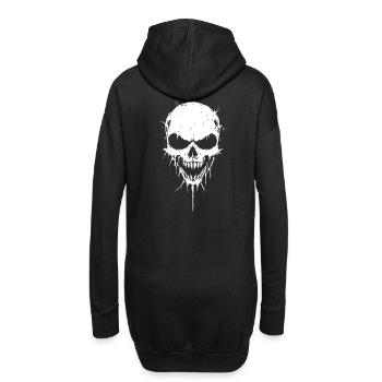 Crâne fondant avec une grimace souriante - Sweat-shirt à capuche long Femme - noir - Dos