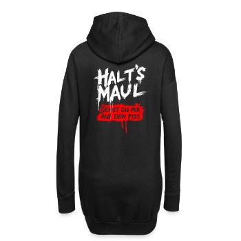 Halts Maul Spruch Design Sarkasmus Lustig - Hoodie-Kleid - Schwarz - Hinten