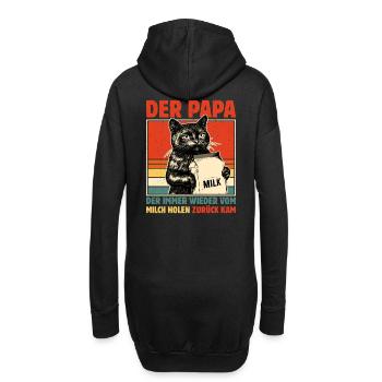 Papa vom Milch holen zurück - Schwarze Katze - Hoodie-Kleid - Schwarz - Hinten