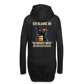 Du nervst mich – Sarkastische Katze Loki - Hoodie-Kleid - Schwarz - Hinten