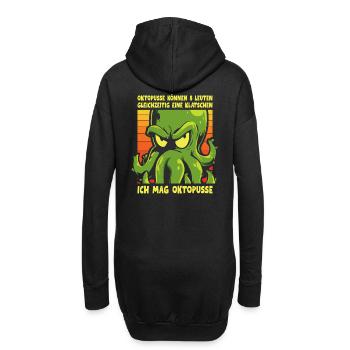 Ich mag Oktopusse – Sarkastischer Oktopus Spruch - Hoodie-Kleid - Schwarz - Hinten