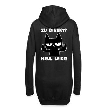 Zu direkt? Heul leise! Süße Sarkasmus Katze Loki - Hoodie-Kleid - Schwarz - Hinten