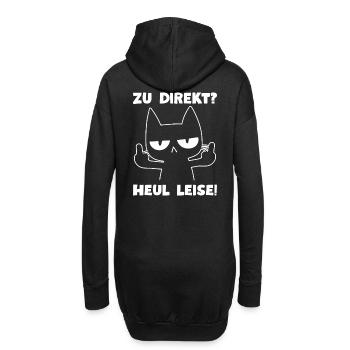 Zu direkt? Heul leise! Sarkasmus Schwarze Katze - Hoodie-Kleid - Schwarz - Hinten