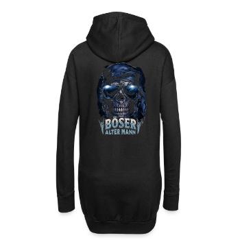 Böser alter Mann Totenkopf – Rocker Spruch Design - Hoodie-Kleid - Schwarz - Hinten