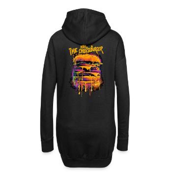 Trippy Hail the Cheeseburger Graffiti Street Style - Sweat-shirt à capuche long Femme - noir - Dos