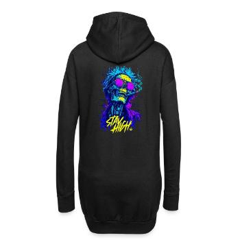 Stay High Skull – Zombie néon psychédélique - Sweat-shirt à capuche long Femme - noir - Dos