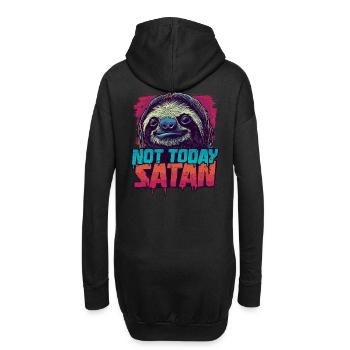Not Today Satan Faultier – Lustiger Spruch - Hoodie-Kleid - Schwarz - Hinten