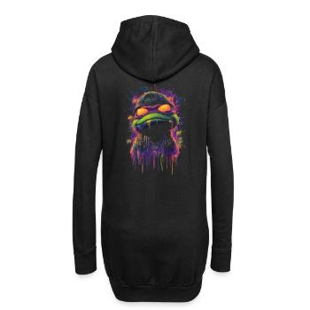 Graffiti grenouille style urbain bande dessinée look néon - Sweat-shirt à capuche long Femme - noir - Dos