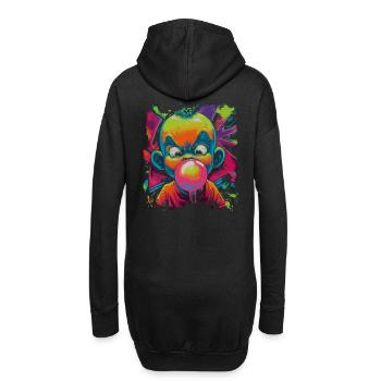 en colère Bubblegum Kid bande dessinée Street Art Neon Look - Sweat-shirt à capuche long Femme - noir - Dos