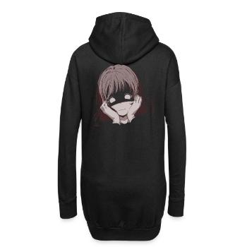 Dark Anime Yandere - Conception de fille mignonne effrayante - Sweat-shirt à capuche long Femme - noir - Dos